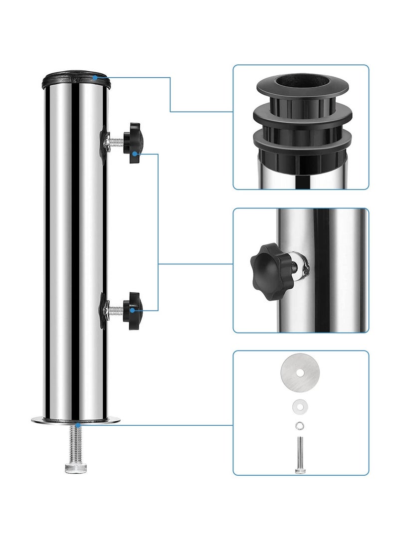 Excefore مجموعة قاعدة حامل المظلة، قاعدة مظلة من الفولاذ المقاوم للصدأ للخارج، أنبوب إدخال PVC، أجزاء استبدال لحامل المظلة القابل للتعديل لطاولة الفناء للحديقة الخارجية والفناء الخلفي والشرفة - Image 4