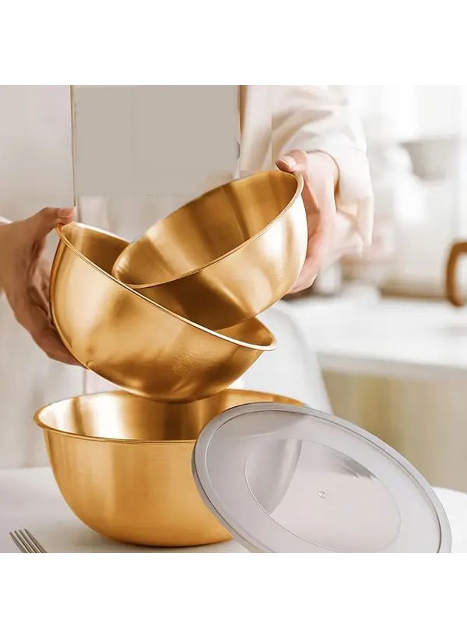 Golden Stainless Steel 8.27 Inch Mixing Bowl With Lid Dishwasher Safe - Image 5