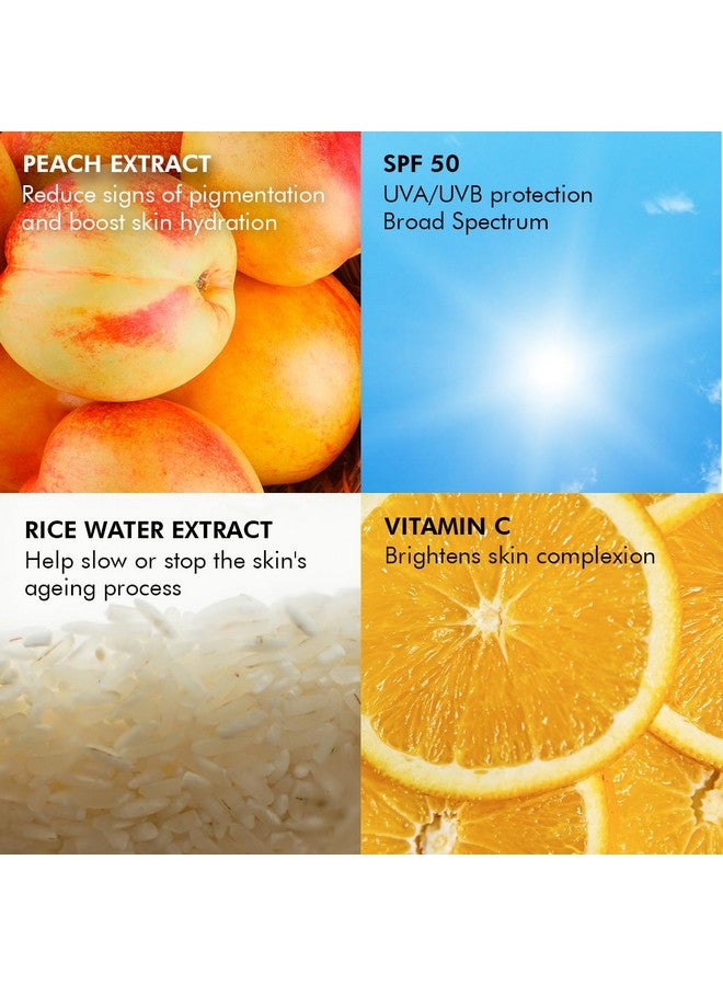 CONSCIOUS CHEMIST ® Peach The Sun Hybrid Gel Sunscreen Spf 50 Pa ++++ With Vitamin C Rice Water & Peach Extract Nongreasy No Whitecast All Skin Types Cruelty Free 50 G - Image 4