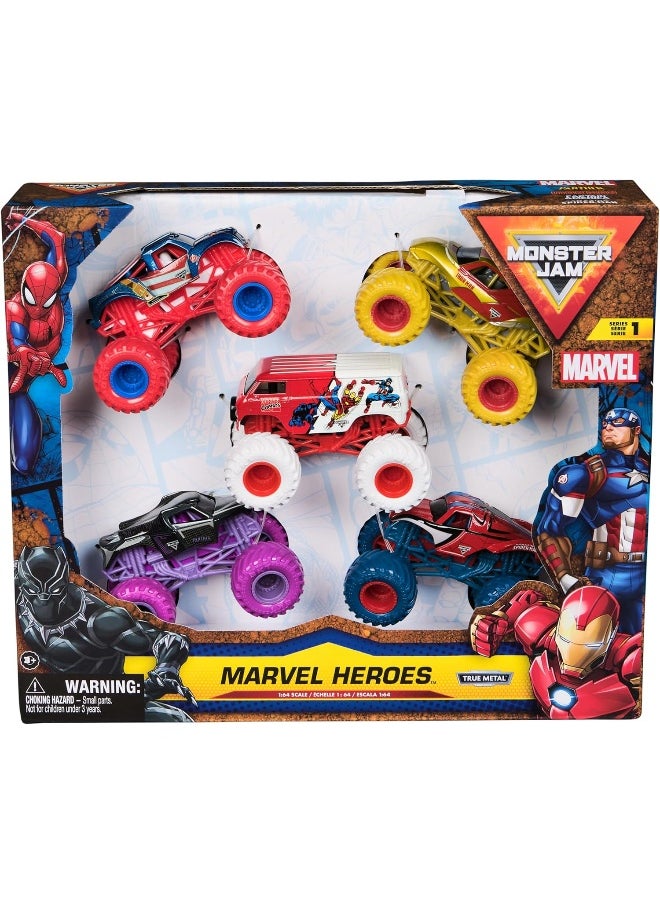 Monster Jam Monster Jam Marvel Heroes Die-Cast Vehicles (1:64, Pack of 5)  - Image 1
