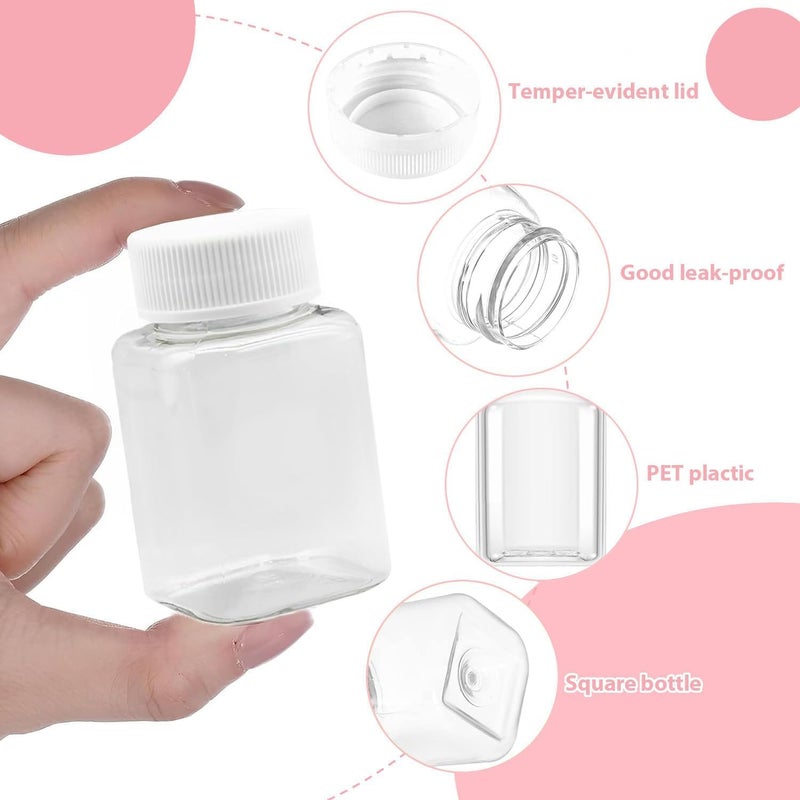 SYOSI Juice Bottles with Lids, Leak-Proof Reusable Plastic Drink Containers for Smoothies, Juice, Milk, Water, and Beverages, Portable Transparent Shot Bottles, 9 Pcs, 3.5oz/100ml - Image 2