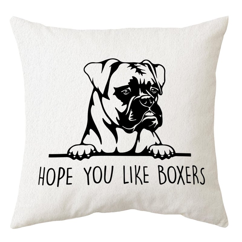 Sidhua Sidhua Hope You Like Boxers Dog Themed Pillowcase Decorations for Home  Funny German Boxer Dog Love Throw Pillow Cover 18 x18   Boxer Dog Lover Gifts  Boxer Mom Gifts  - Image 1