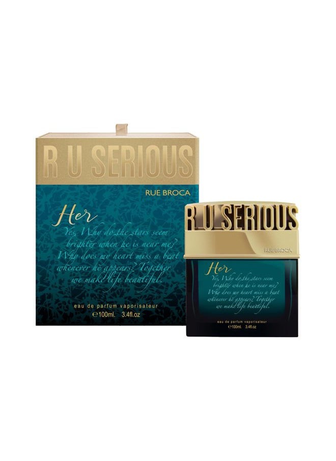 RUE BROCA - R U Serious Her Eau de Parfum Spray For Women, 3.4 Fl. Oz – Fruity Floral Fragrance with Warm Woody Notes - Image 1