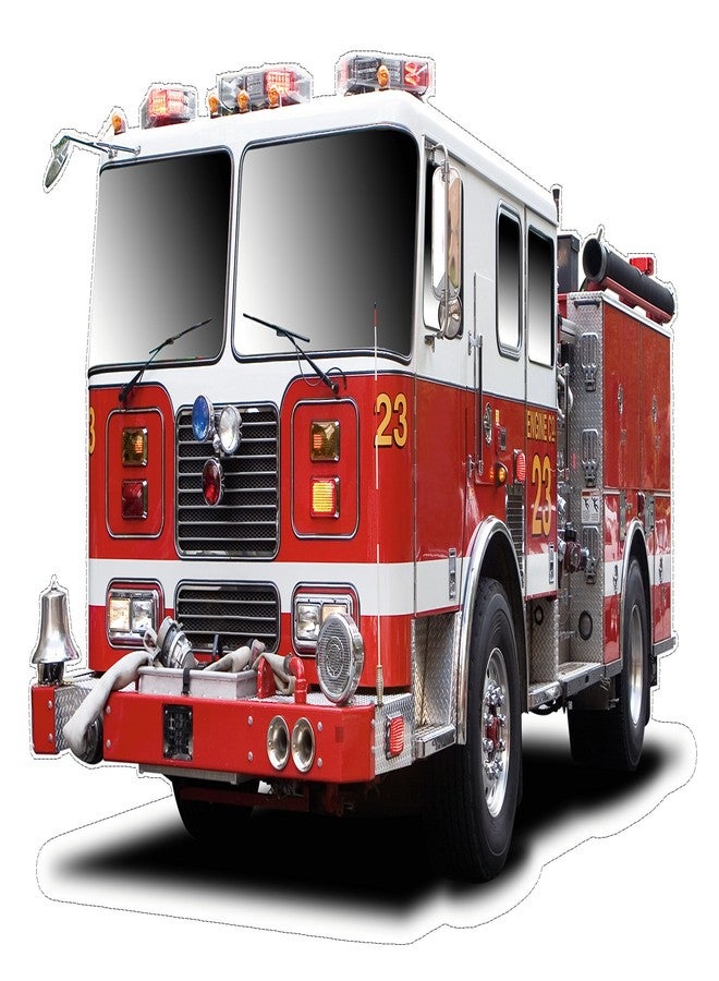 Rogue River Tactical Large Fire Truck Wall Decal Sticker Firefighter Boys Bedroom Decor Decoration Firetruck Engine Peel and Stick