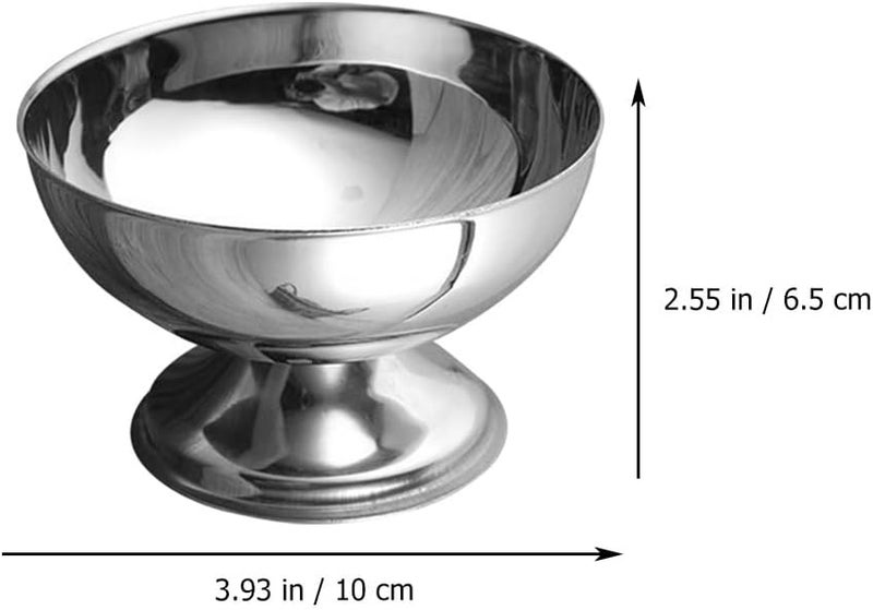 DOITOOL 2PCS Stainless Steel Ice Cream Bowls Set Dessert Cups with Footed for Dessert Sundae Ice Cream Fruit Salad Snack Cocktail Condiment 10 X 10 X 65 CM - Image 4