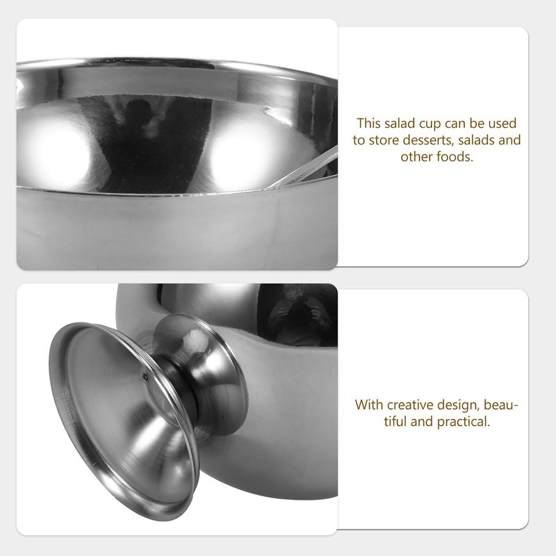 DOITOOL 2PCS Stainless Steel Ice Cream Bowls Set Dessert Cups with Footed for Dessert Sundae Ice Cream Fruit Salad Snack Cocktail Condiment 10 X 10 X 65 CM - Image 5