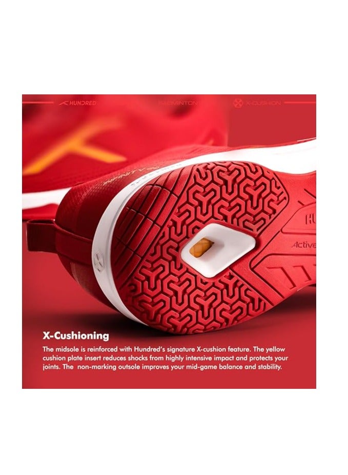 HUNDRED Infinity Pro Non-Marking Professional Badminton Shoe for Men | Material: Polyester/Mesh | Suitable for Indoor Tennis/Squash/Table Tennis/Basketball & Padel | Lace Up | Durable and Comfort - Image 3