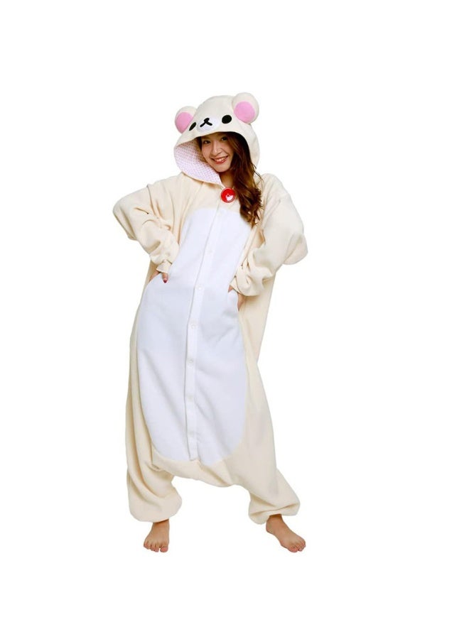 Rilakkuma Kigurumi cute bear beige adult cartoon One-piece pajamas the best gift for family and friends - Image 1