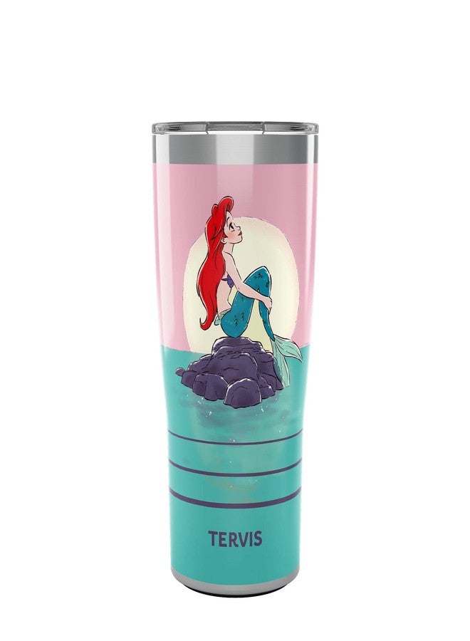 Tervis Traveler Disney The Little Mermaid Thoughtful Ariel Triple Walled Insulated Tumbler Travel Cup Keeps Drinks Cold & Hot, 20oz, Stainless Steel - Image 1