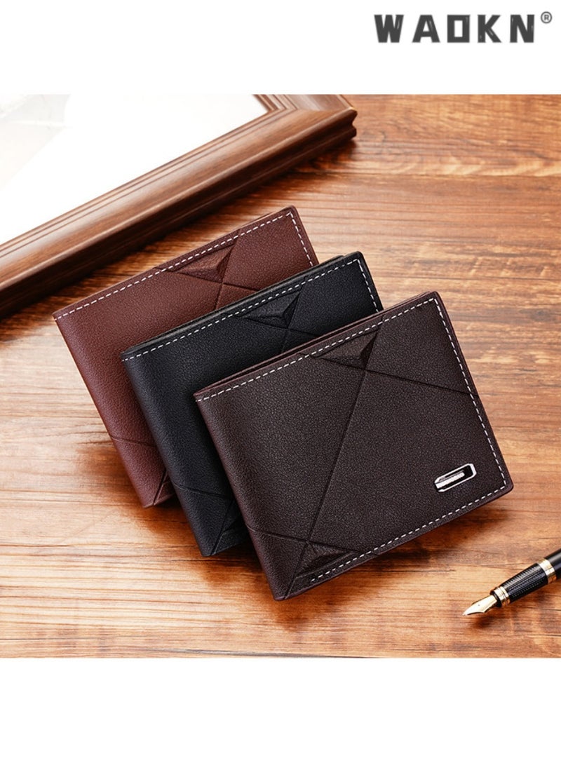 WAOKN New trendy men's multi-card slot fashionable casual wallet, specially designed for young men, bifold wallet design soft leather wallet, meeting daily need  - Image 2