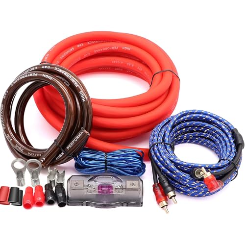 Welugnal مجموعة أسلاك الصوت للسيارة 0 Gauge – مجموعة تركيب مضخم الصوت Welugnal 3000W لمذياعك ومضخمات الصوت ومكبرات الصوت ، سلك طاقة 0 Gauge ، قطر السلك: 0.33 بوصة - Image 1