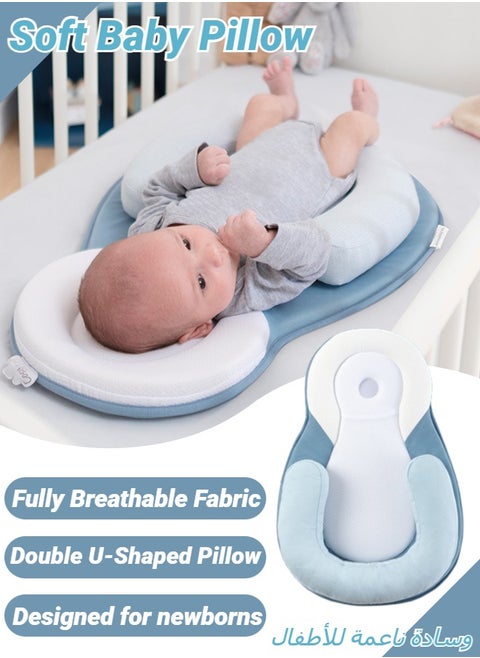 Newborn Lounger Pillow Head-shaping pillows  baby pillow  Support the head  Shaping pillows Comfortable Easy Cleaning  Anti-rollover  Soft and breathable  For 0-12 Months Baby