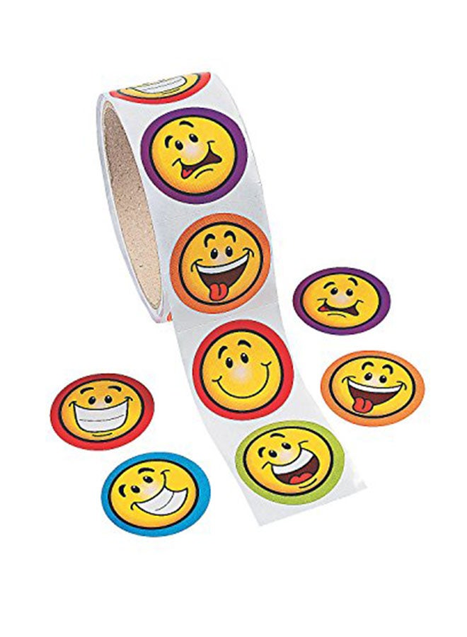 Loquat 100-Piece Goofy Smiley Stickers Roll