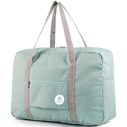 Narwey For Spirit Airlines Foldable Travel Duffel Bag Tote Carry on Luggage Sport Duffle Weekender Overnight for Women and Girls (1112 Mint Green) - Image 1
