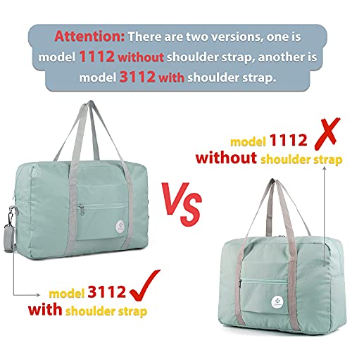Narwey For Spirit Airlines Foldable Travel Duffel Bag Tote Carry on Luggage Sport Duffle Weekender Overnight for Women and Girls (1112 Mint Green) - Image 4