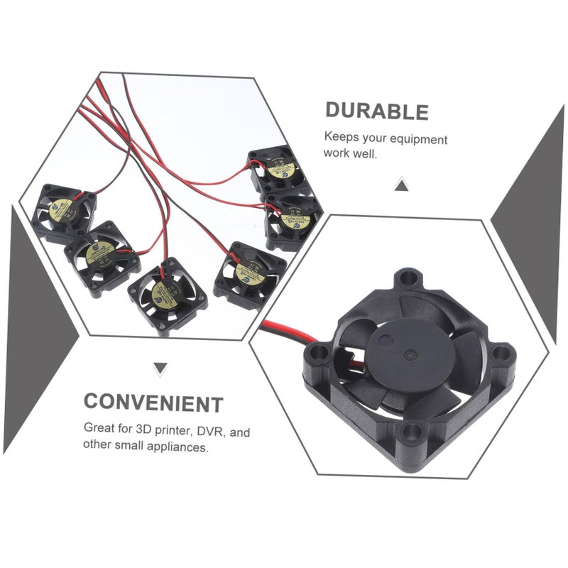 6PCS Mini Cooling Fan 40x40x10mm Quiet Hydraulic Bearing For Printer Enhanced Airflow Easy Install - Image 5
