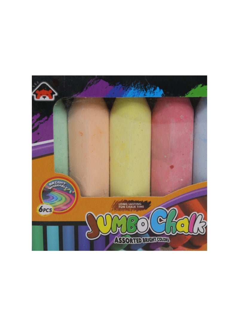 Jumbo Chalk Assorted Bright Colors – 6 Pcs - Image 3