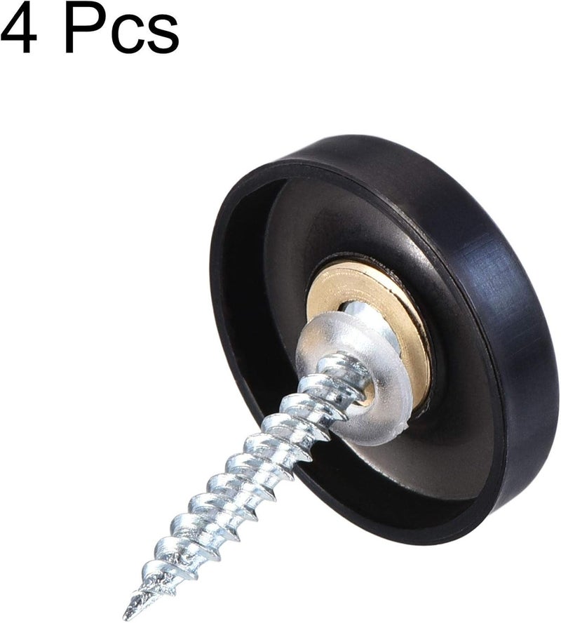 uxcell Mirror Screws, 22mm/0.87", 4pcs Decorative Cap Fasteners Cover Nails, Wire Drawing, Black 304 Stainless Steel - Image 2