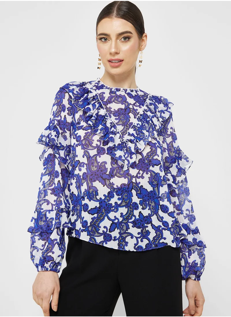 Ted Baker Jacquard Paisley Printed Top