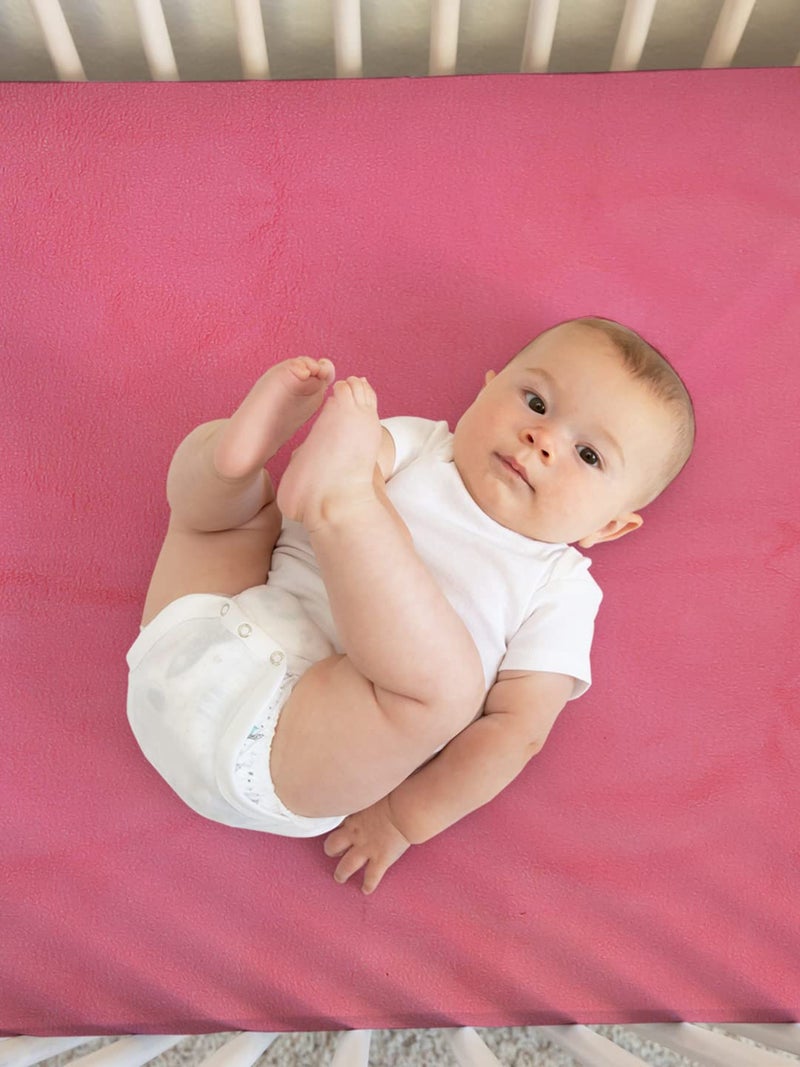 BIANCA Soft Bamboo Baby Dry Sheet, Mattress Protector -1pc Small (smartdry) | Waterproof & Breathable Anti Bacterial | Baby Dry Sheet & Mattress Protector. Solid-dk.Pink - Image 3