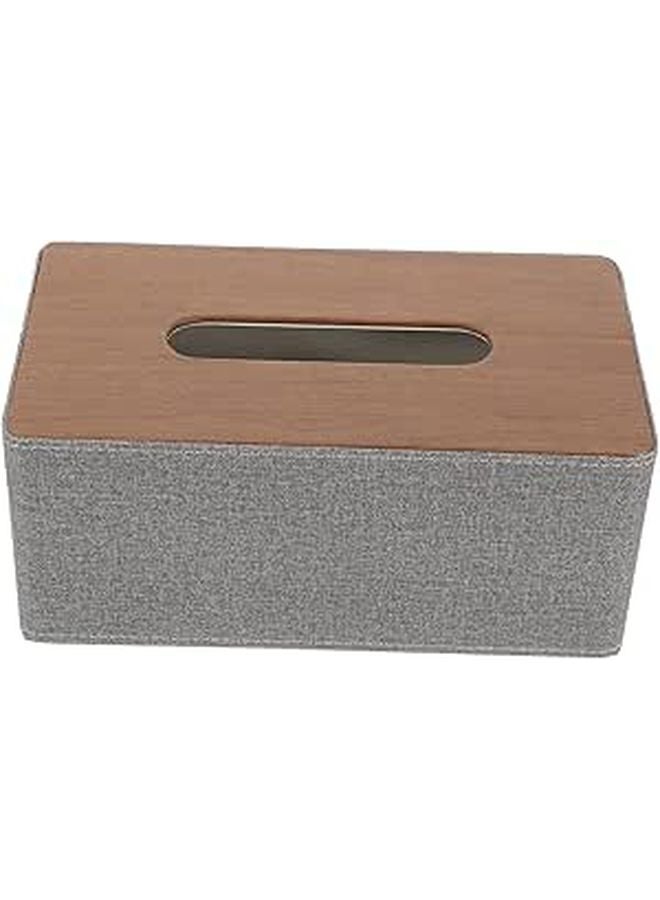غطاء علبة مناديل بأناقة حبيبات الخشب لغرفة المعيشة والمكتب بسطح ناعم ووصول سهل - Image 1