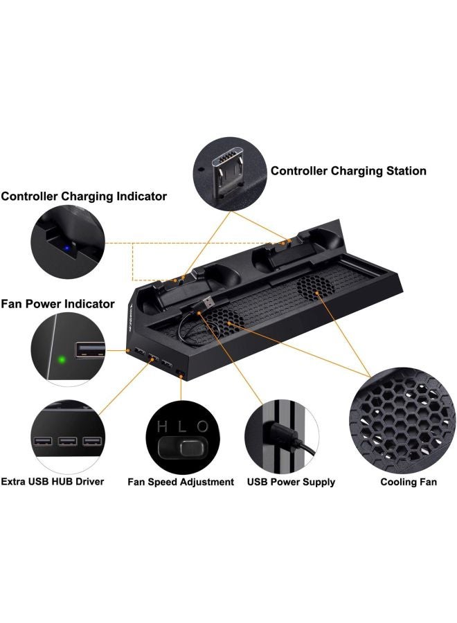 Wired Cooling Fan Stand With Dual Charging Station For PlayStation 4  - Image 2