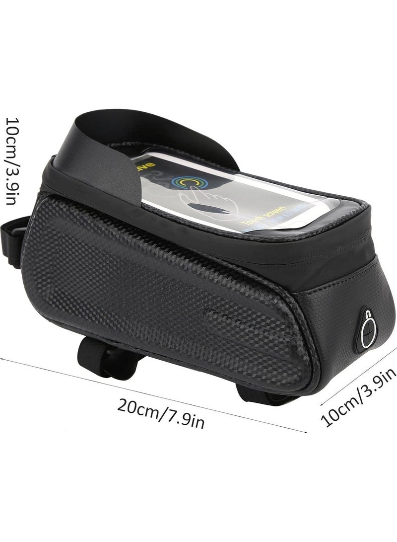 GGOOT Bike Frame Bag, Waterproof Bicycle Cell Phone Holder Bag Bicycle Top Tube Bag TPU Sensitive Touch Screen Front Frame Bag Cycling Accessory - Image 4