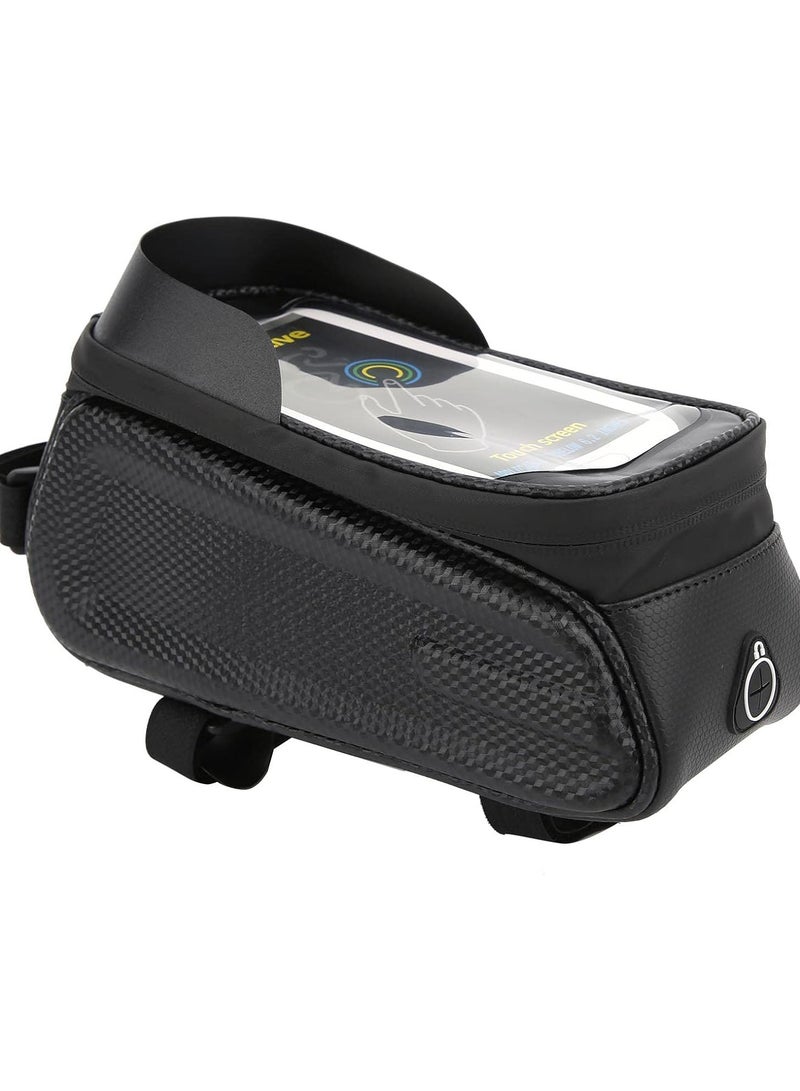GGOOT Bike Frame Bag, Waterproof Bicycle Cell Phone Holder Bag Bicycle Top Tube Bag TPU Sensitive Touch Screen Front Frame Bag Cycling Accessory - Image 1
