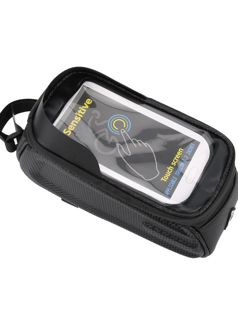 GGOOT Bike Frame Bag, Waterproof Bicycle Cell Phone Holder Bag Bicycle Top Tube Bag TPU Sensitive Touch Screen Front Frame Bag Cycling Accessory - Image 2