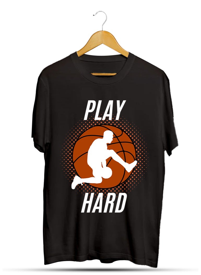 SHOP NEW ARRIVALS Basketball Play Hard T-Shirt – Motivational Basketball Graphic Tee | Sports Gift for Players, Athletes & Basketball Fans - Image 1