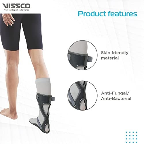 Vissco Foot Drop Splint, Ankle Support for patients suffering from Foot Drop, Prevents Axial Rotation of The Leg And Foot (Right Leg) - Large (Grey) - Image 5