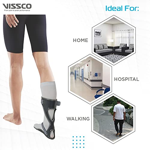 Vissco Foot Drop Splint, Ankle Support for patients suffering from Foot Drop, Prevents Axial Rotation of The Leg And Foot (Right Leg) - Large (Grey) - Image 4