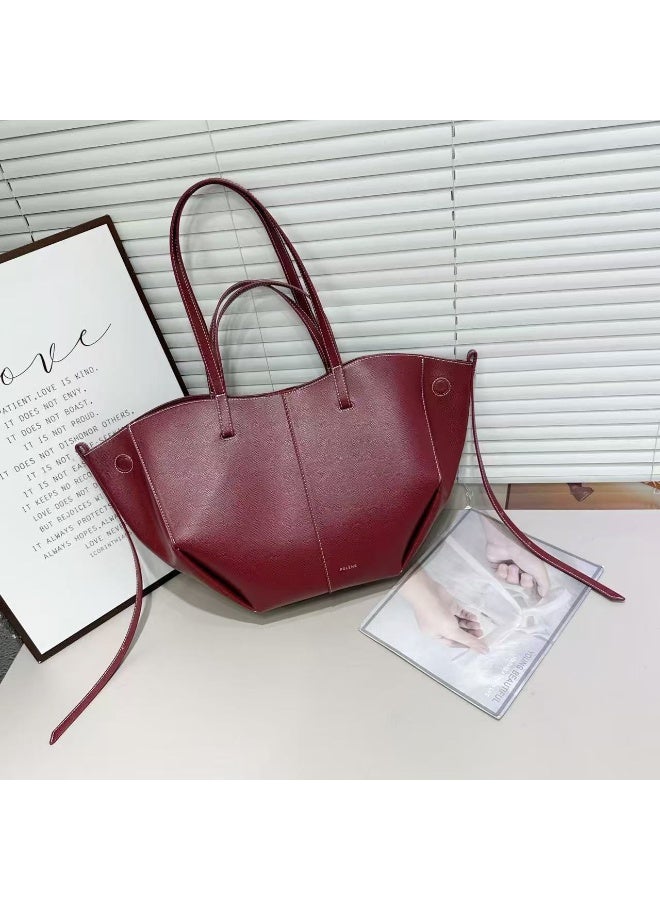 POLLEN Shoulder Totebag, Leather Material,SMALL SIZE