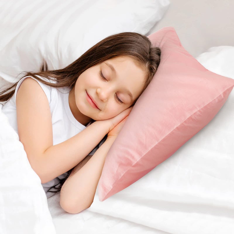 Babebay Toddler Pillow,13X18 Soft Kid Pillow for Sleeping, Machine Washable Toddler Pillow with Cotton Pillowcase, Age 2 to 5 (Pink) - Image 2