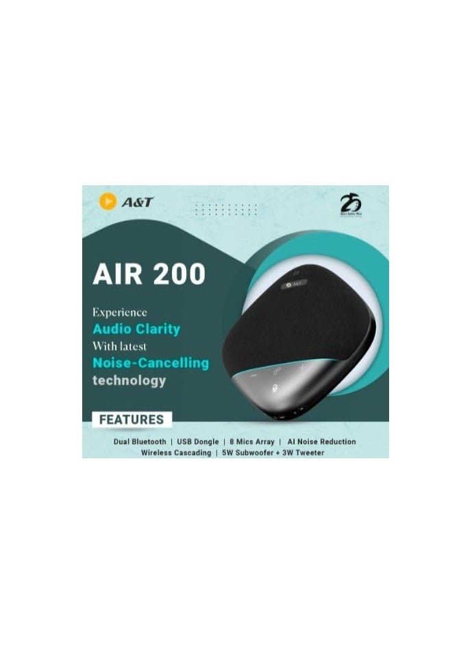 A&T AIR 200 Dual-Mode Bluetooth Speakerphone Black - Image 3