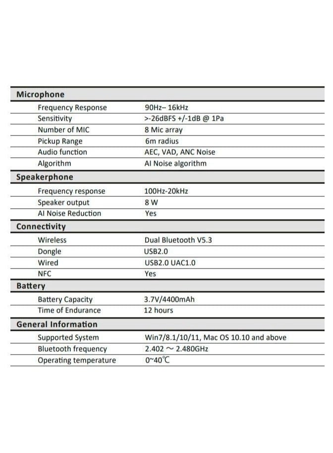 A&T AIR 200 Dual-Mode Bluetooth Speakerphone Black - Image 4