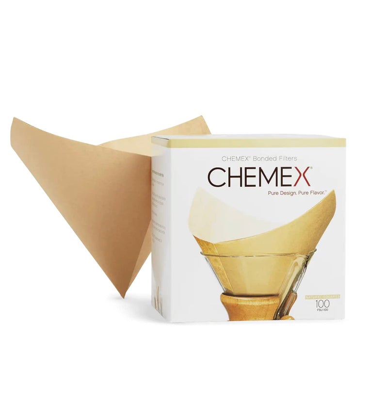 Chemex مرشحات قهوة كيميكس الطبيعية، مربعة، 100 قطعة - تعبئة حصرية - Image 1
