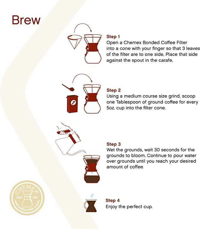 Chemex مرشحات قهوة كيميكس الطبيعية، مربعة، 100 قطعة - تعبئة حصرية - Image 4