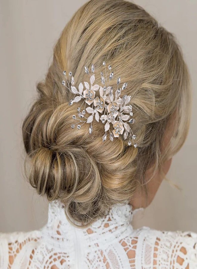 بريلوف طقم مجوهرات زفاف بريلوف للنساء، قلادة على شكل حرف Y، سوار تنس، أقراط متدلية مع مشط شعر، لؤلؤ صناعي بلون عاجي، زركونيا مكعبة AAA، أقراط على شكل دمعة للعروس ووصيفات العروس - Image 3