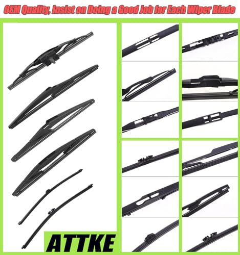 ATTKE Rear Wiper Blade for Kia Forte 2018-2014 OEM Genuine Style (13" Rear Wiper Blade) - Image 3