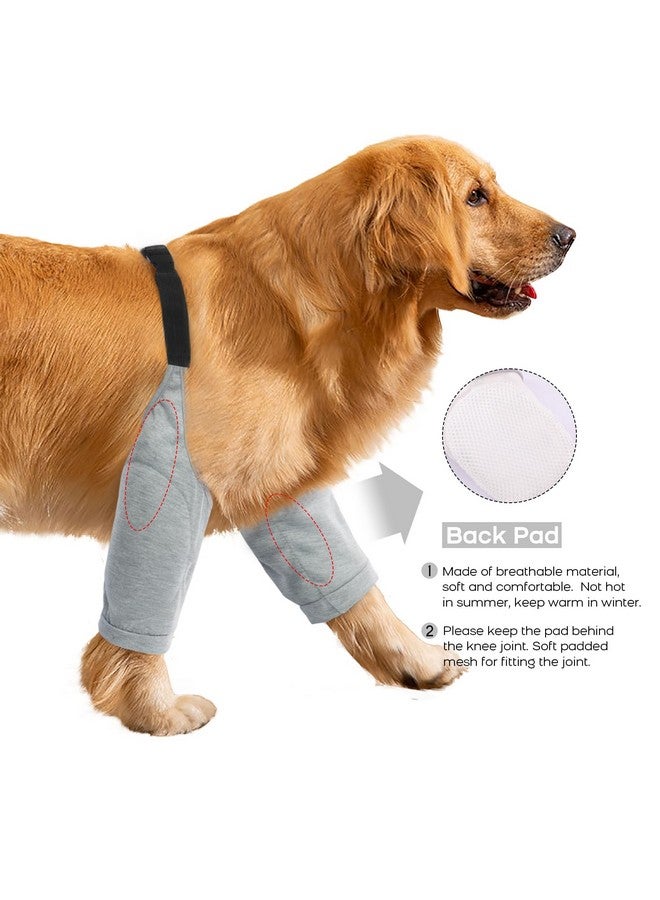 روزكيتش كم ROZKITCH للتعافي من جراحة الكلاب للأرجل الأمامية، واقي دعامة الكوع لمنع لعق الجروح للحيوانات الأليفة، كم ساق الكلب لمنع لعق الطوق المخروطي بديل للالتواء الرباط الصليبي الأمامي والتهاب المفاصل، رمادي XL - Image 2