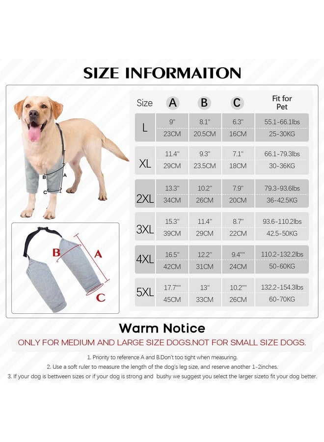 روزكيتش كم ROZKITCH للتعافي من جراحة الكلاب للأرجل الأمامية، واقي دعامة الكوع لمنع لعق الجروح للحيوانات الأليفة، كم ساق الكلب لمنع لعق الطوق المخروطي بديل للالتواء الرباط الصليبي الأمامي والتهاب المفاصل، رمادي XL - Image 4