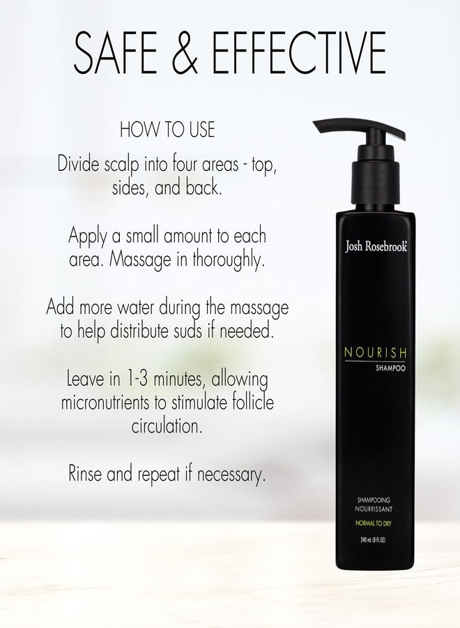 Josh Rosebrook Nourish Shampoo - moisturizing shampoo formulated for all hair textures and types, and for balanced to dry scalp types - 240 mL - 8 Oz - Image 3