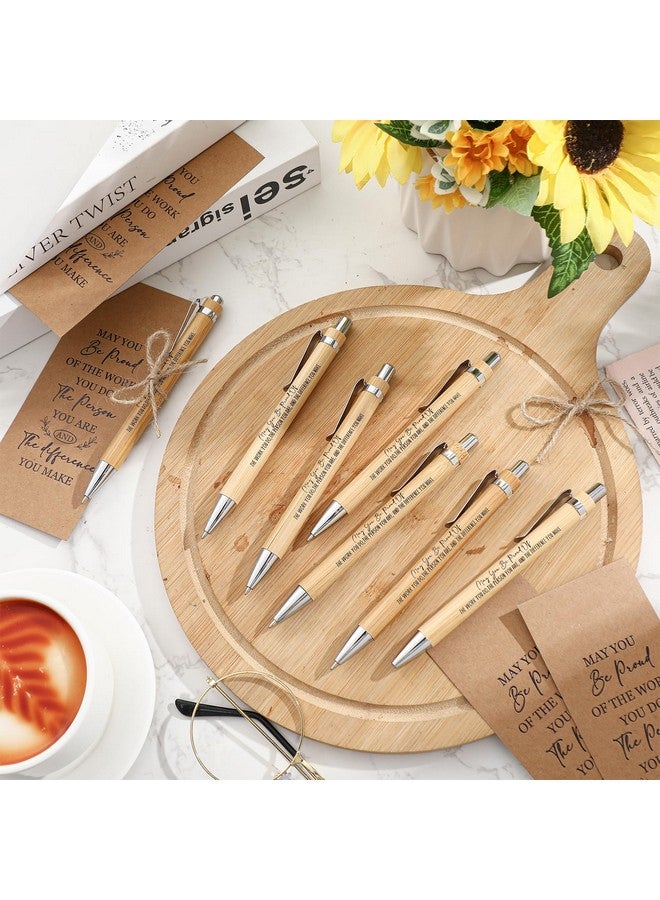 جيتك 30 مجموعة هدايا شكر بالجملة لهدايا عيد الميلاد للموظفين تتضمن أقلام الخيزران المقتبسة وعلامة "قد تكون فخوراً" وعلامة مرجعية لتقدير المعلم وهدايا لزملاء العمل في المكتب والفريق - Image 4