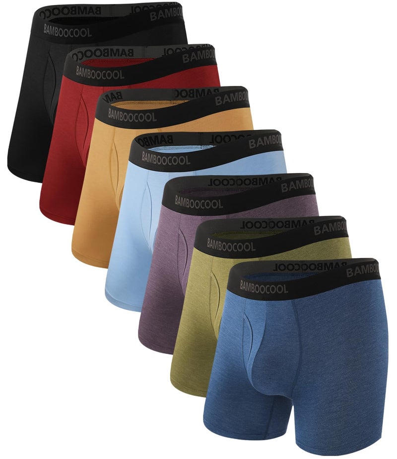 BAMBOO COOL Men's Underwear Breathable Boxer Briefs with Fly Moisture-Wicking Lightweight Underwear - Image 1