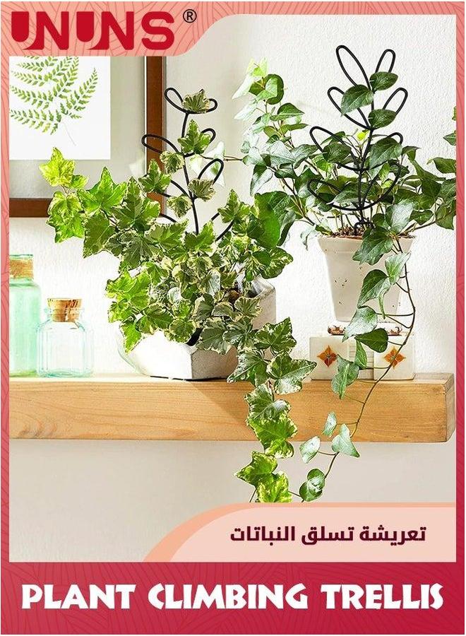 UNUNS Garden Trellis For Climbing Plant,2 Packs 4.6x12.4inch Iron Pot Leaf Shape Black Coated Wire Indoor Houseplant Home Plant Tool,Housewarming Lover Gifts Ideas,Black - Image 3