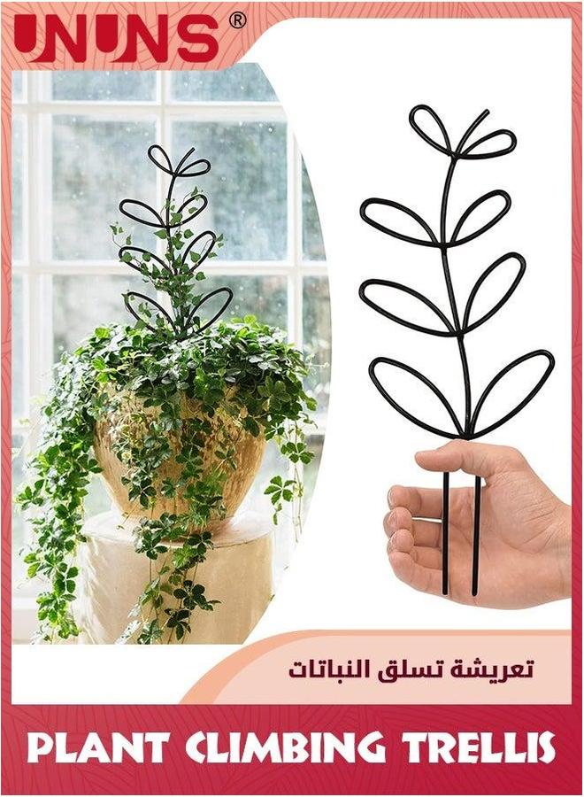 UNUNS Garden Trellis For Climbing Plant,2 Packs 4.6x12.4inch Iron Pot Leaf Shape Black Coated Wire Indoor Houseplant Home Plant Tool,Housewarming Lover Gifts Ideas,Black - Image 5