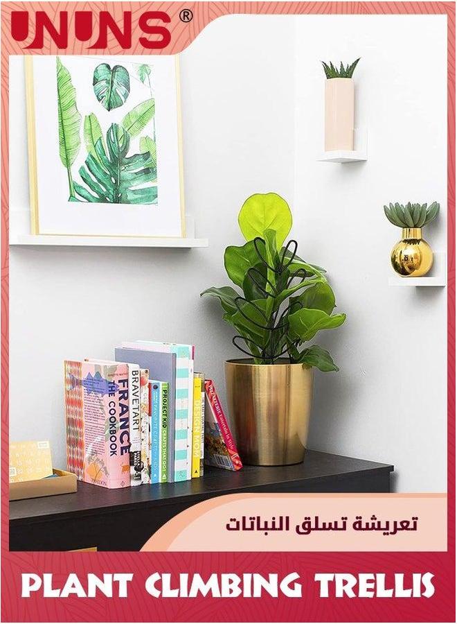 UNUNS Garden Trellis For Climbing Plant,2 Packs 4.6x12.4inch Iron Pot Leaf Shape Black Coated Wire Indoor Houseplant Home Plant Tool,Housewarming Lover Gifts Ideas,Black - Image 4