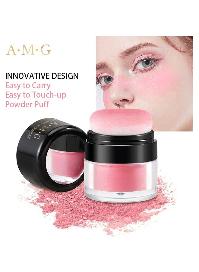 اي ام جي مسحوق أحمر الخدود - مع إسفنجة رأس الفطر ، مقاوم للماء ، غير لامع ، مشرق ، سهل التلوين ، لا تلطخ ، يحافظ على لون جيد طوال اليوم # 1 حبوب لقاح الخوخ - Image 1