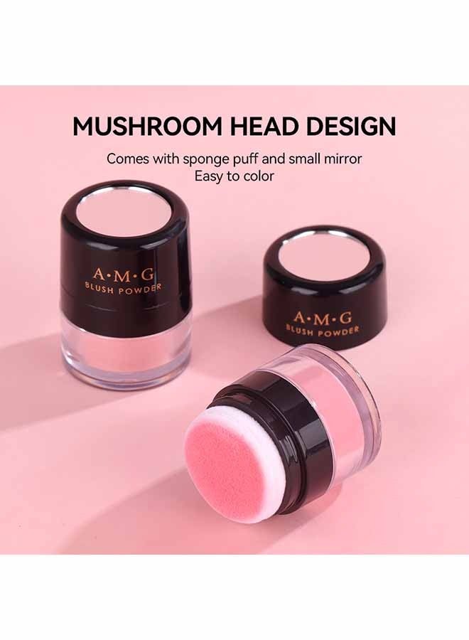 اي ام جي مسحوق أحمر الخدود - مع إسفنجة رأس الفطر ، مقاوم للماء ، غير لامع ، مشرق ، سهل التلوين ، لا تلطخ ، يحافظ على لون جيد طوال اليوم # 1 حبوب لقاح الخوخ - Image 4